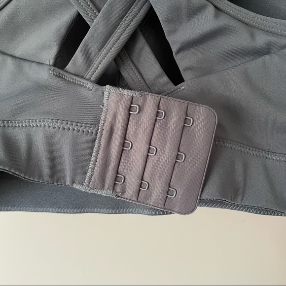 Yvette Sports | Blue High Impact Criss Cross Racerback Sports Bra, M+ - Picture 3 of 8